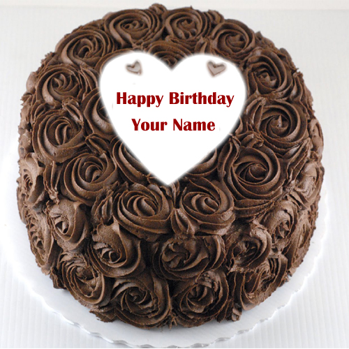 Chocolate Happy Birthday Cake Wishes Name Write Picture