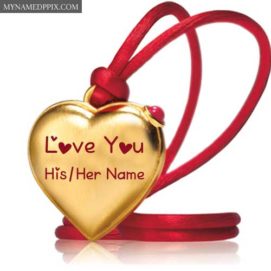 Create Name Heart Gold Pendant Love U Pictures Profile Free