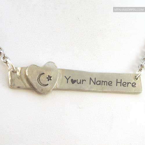 Moon Star Heart Personalized Necklace Name Write Profile Image