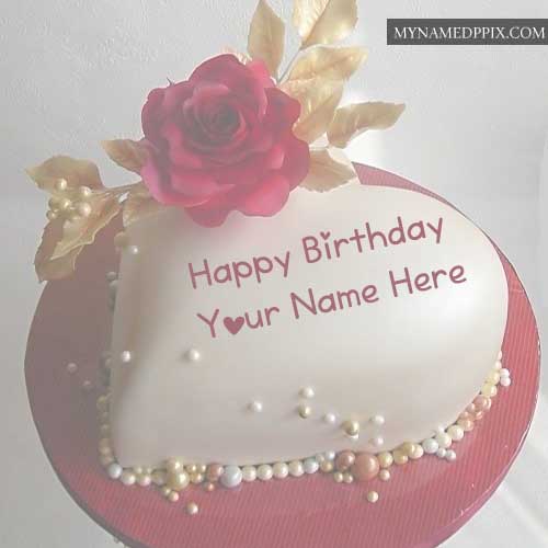 New Beautiful Heart Design Birthday Cake Sister Name Wishes Images