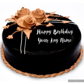Truffle Chocolate Cream Birthday Cake Wishes Name Write Pictures