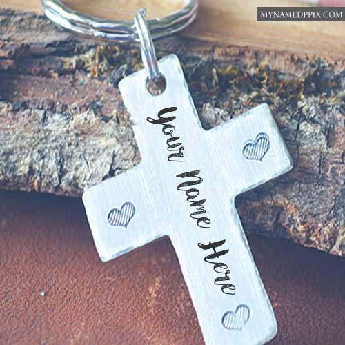 Write Name Cross Keychain Profile Pictures Online Editing