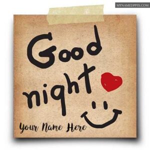 Write Name Good Night Wishes Greeting Card Send Pictures