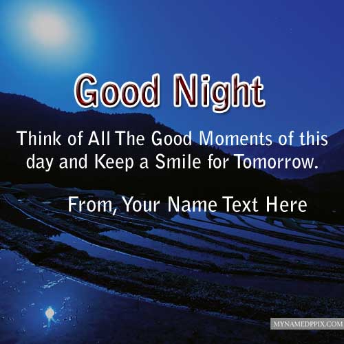 Write Name Good Night Wishes Quotes Good Moments Pictures