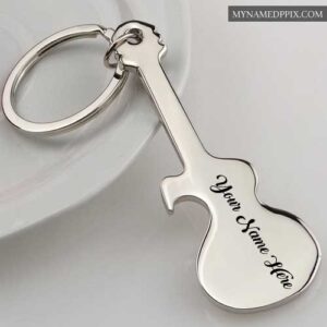 Write Name Stylish Cool Music Guitar Keychain Pictures