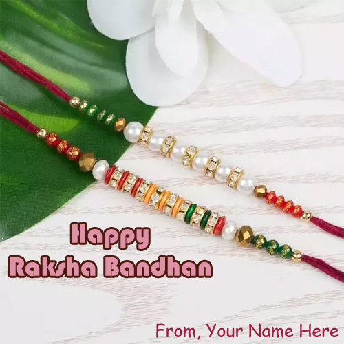 Happy Raksha Bandhan Rakhi Send Name Wishes Card Photos