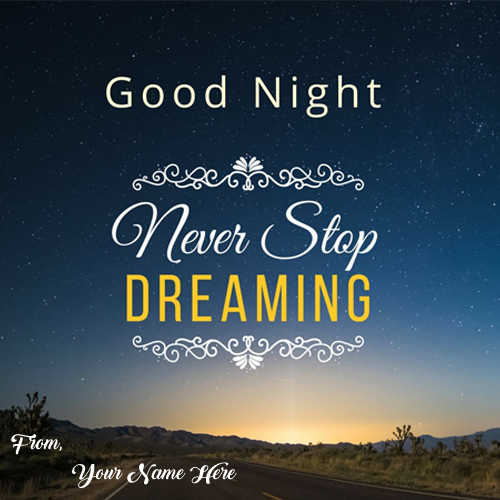 Good Night Motivational Greeting Card Name Write Send Status Photos