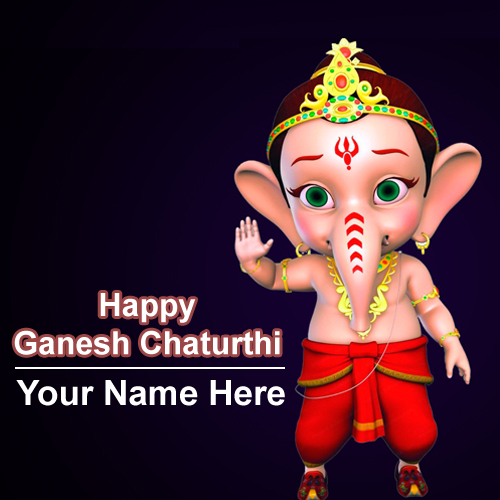 Happy Ganesh Chaturthi Wishes Name Greeting Image Edit Online Status