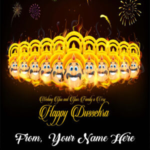Write Name On Happy Dussehra Festival Wishes Greeting Cards Images