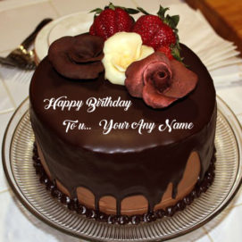 Write Name Wish U Happy Birthday Chocolate Cake Photo Edit Online