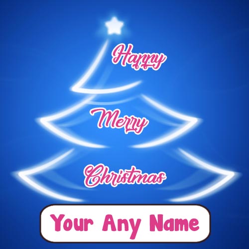 2018 Happy Merry Christmas Write Name Photo Greeting Card