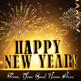 Amazing Firework New Year Eve Greeting Card Name Write Image