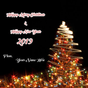 Happy Merry Christmas & Happy New Year Wishes Name Pictures
