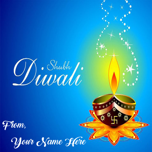 Shubh Diwali Candles Wish Card Name Write Photos Send