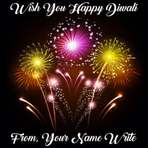 Write Name Diwali Beautiful Firework Wishes 2018 Images