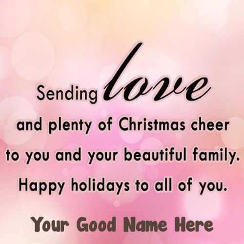 Sending Love Christmas Greeting Card Name Wishes Photo