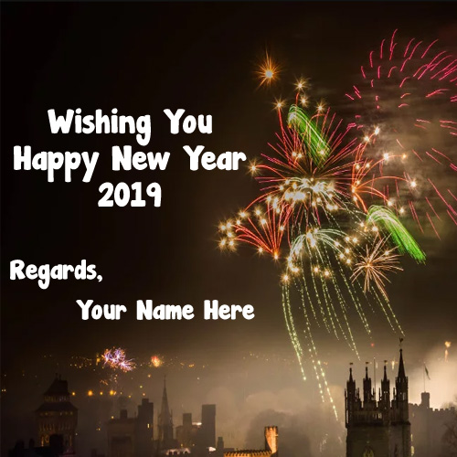 Wishing U Happy New Year 2019 Name Write Image Editor_500X500