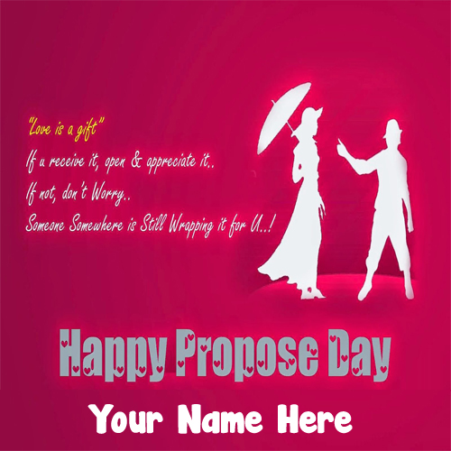 2023 Happy Propose Day Couple Name Wishes Photo Edit