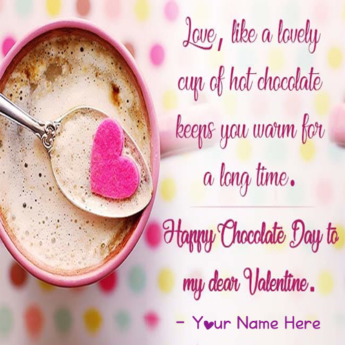Best Lover Name Write Chocolate Day Greeting Card Image