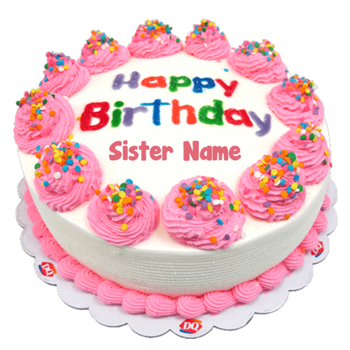 Birthday Sweet Cake Sister Name Write Status Photo Free