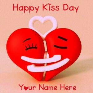 Cute Happy Kiss Day Name Write Photo Send Online Create