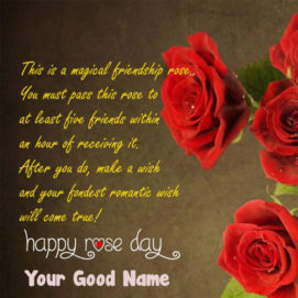 New Happy Rose Day Lovely Greeting Card Name Wishes