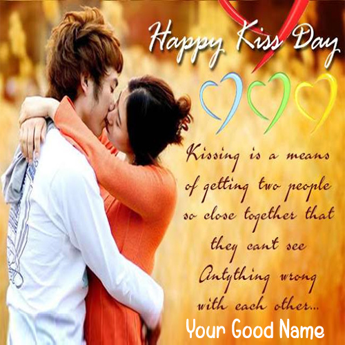Romantic Happy Kiss Day Name Create Quotes Image 2023