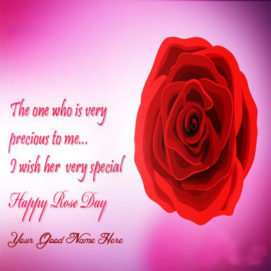 Unique Rose Day Name Writing Greeting Card Image Edit