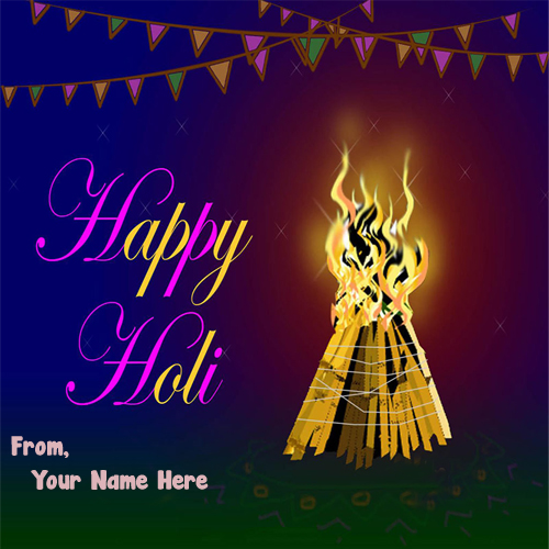 Online Happy Holi Name Write Greeting Card Images 2023