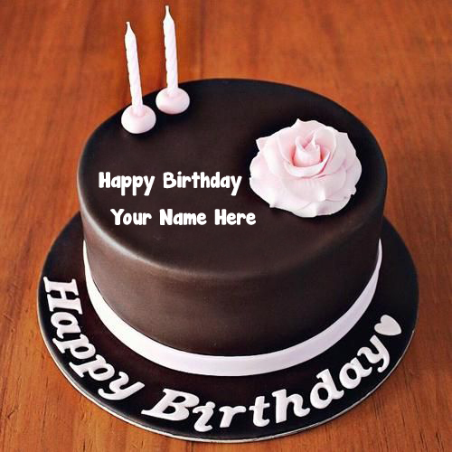 Rose Chocolate Happy Birthday Cake Name Create Wishes