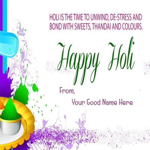 Happy Holi Best Name Writing Greeting Cards Download