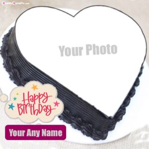 Happy Birthday Frame Cake Heart In Photo Wishes Love