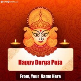 Happy Durga Puja Wishes You Name Status Download Free
