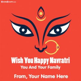 Happy Navratri Wish You Name Pictures Edit Online Card Free