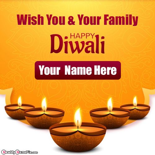 Happy Diwali Festival Of Light Candles Wishes Images With Name