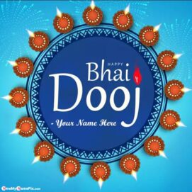 Happy Bhai Dooj Name Write Create Photo Online Free