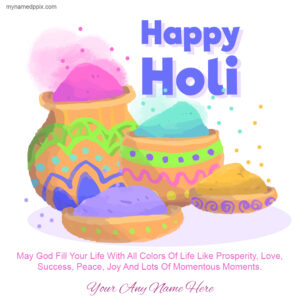 Festival Holi Greeting Card Images With Name Printable