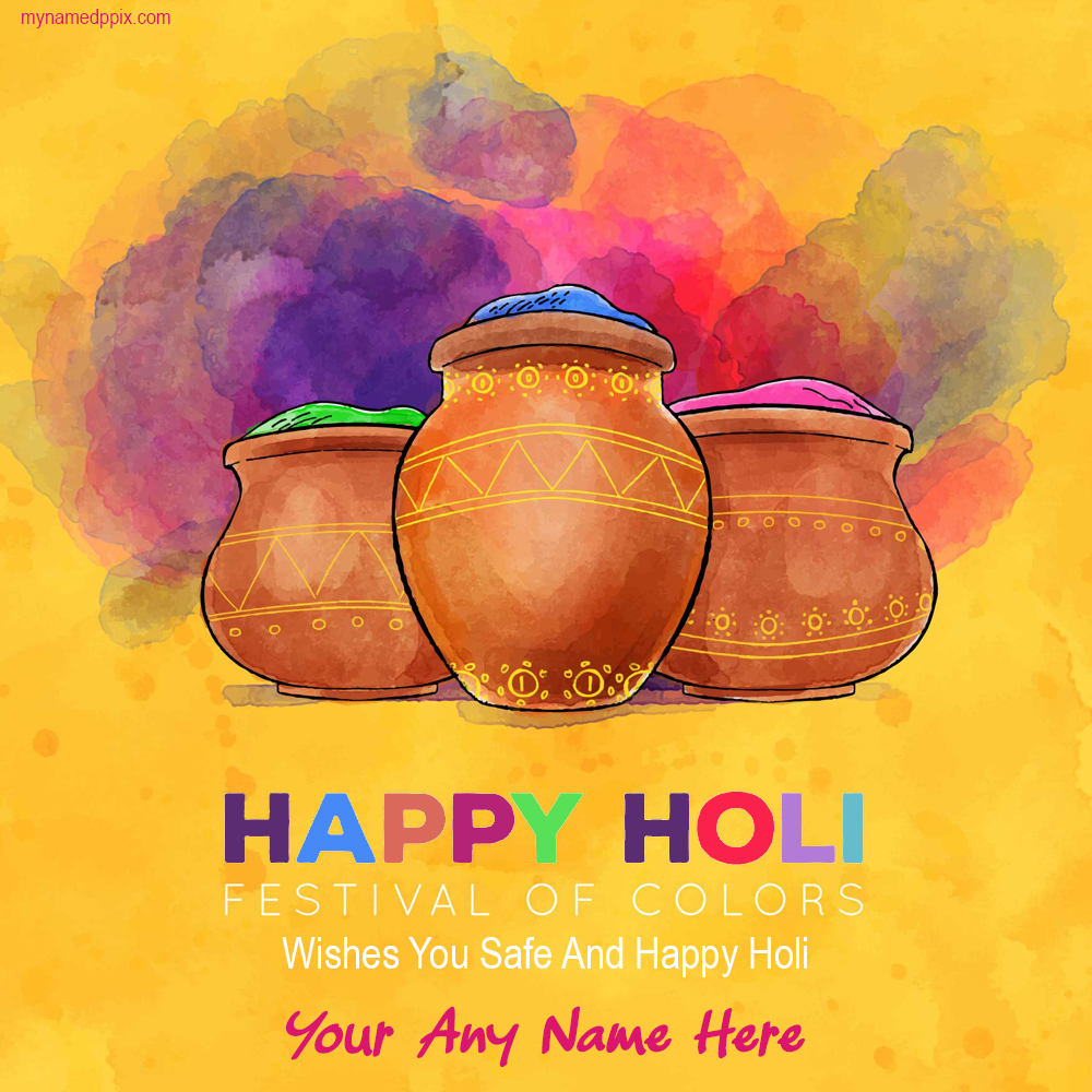 Festival of Color Holi Best Wishes For Your Name Photo Maker_1000X1000