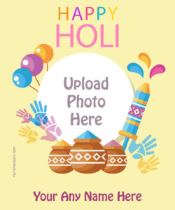 Happy Holi Wishes Photo Frame Edit Online 2023 Free