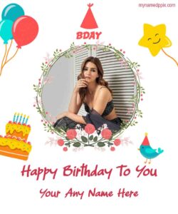Online Add Upload Photo Birthday Wishes Blessing Card