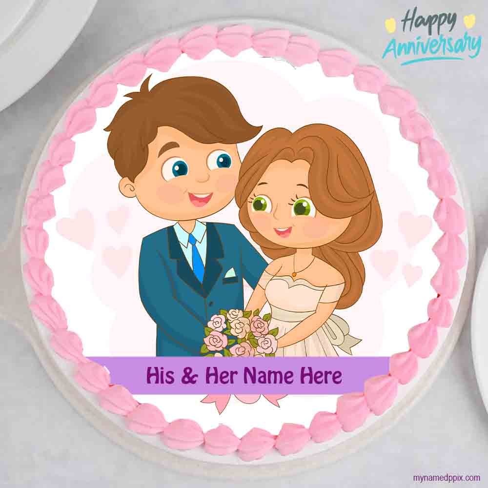 Online Create Romantic Anniversary Cake Photo Celebration
