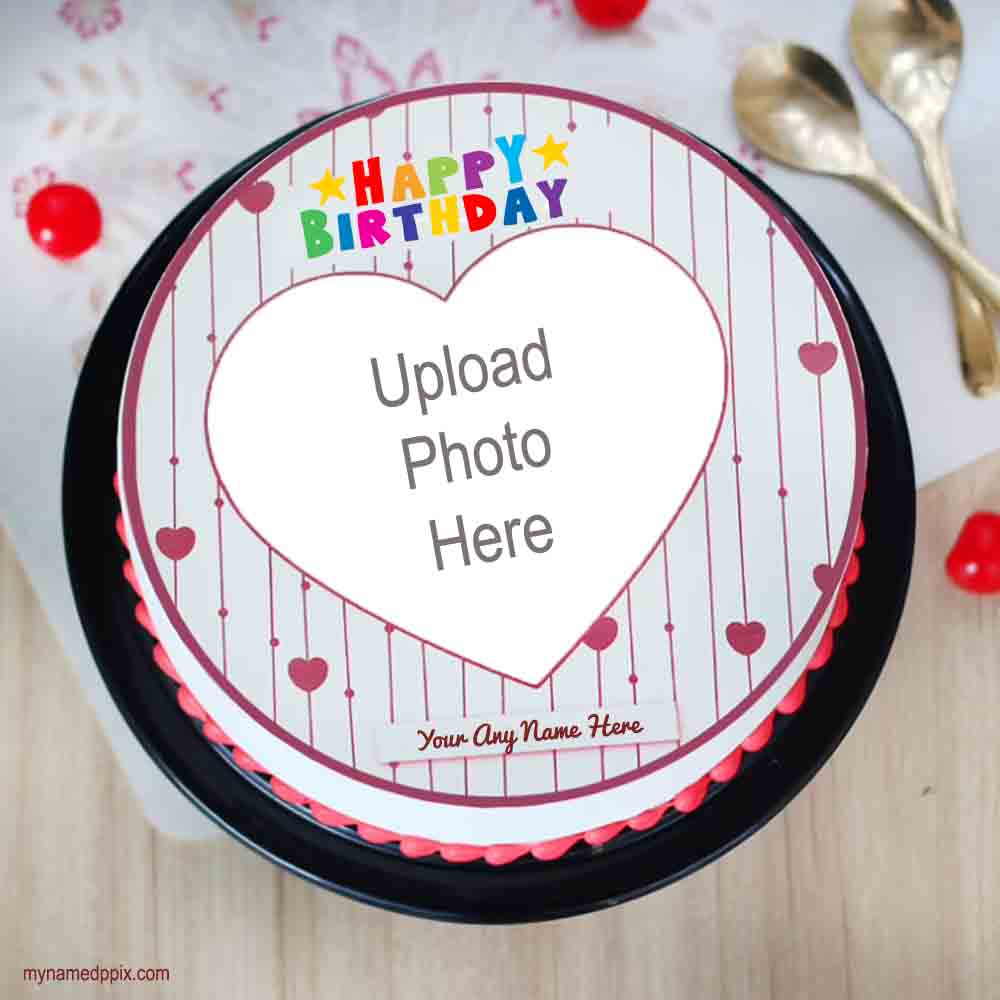 Online Edit Birthday Cake Photo Frame Wishes With Name