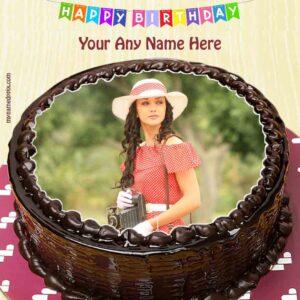 Special Name And Photo Frame Wishes Birthday Cake Generate