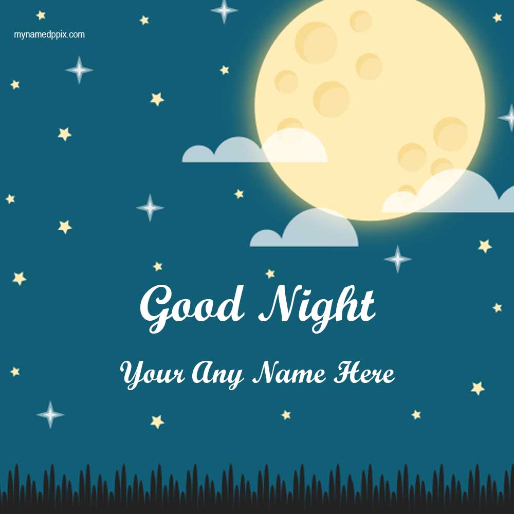 Customized Name Write Good Night Photo Wishes