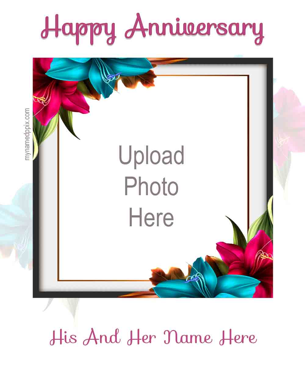 Special Both Name With Photo Anniversary Wishes Card