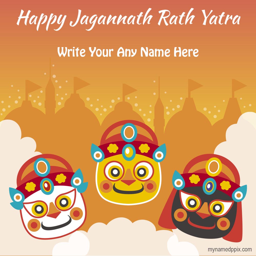 Customize Name Edit Happy Jagannath Rath Yatra Pics